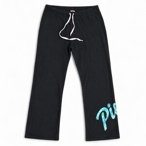 vintage y2k 2019 victoria’s secret PINK wide leg raw hem sweatpants